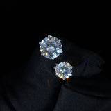 925 Sterling Silver Iced Stud Earrings ZUU KING