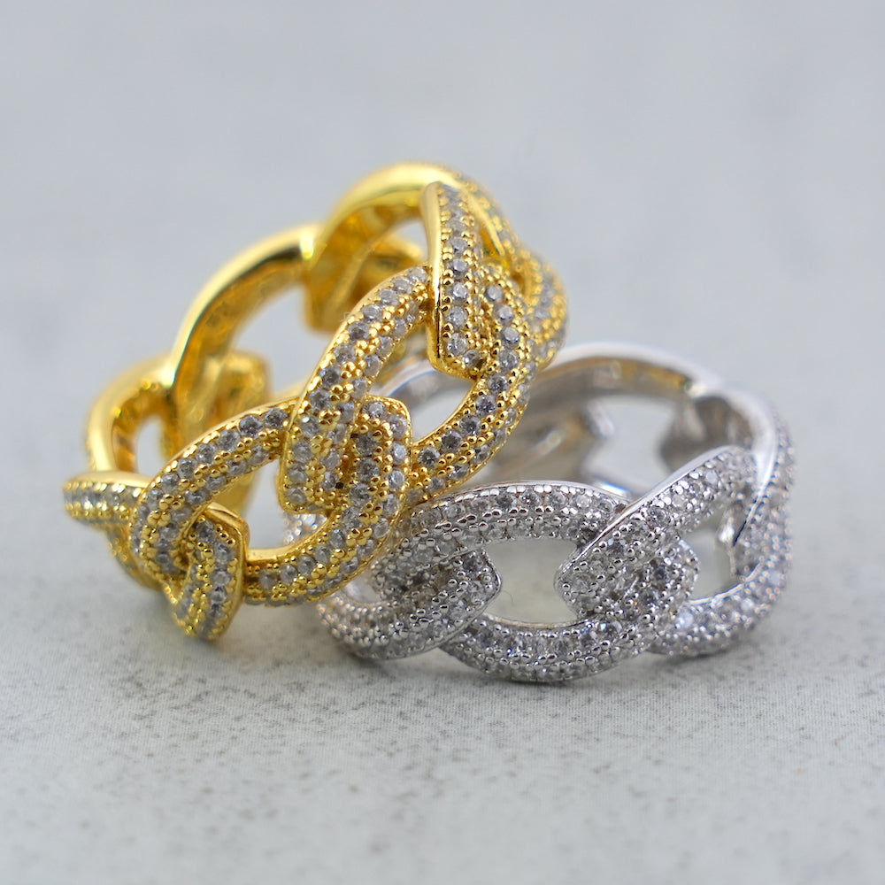 S925 Iced Chain Ring ZUU KING