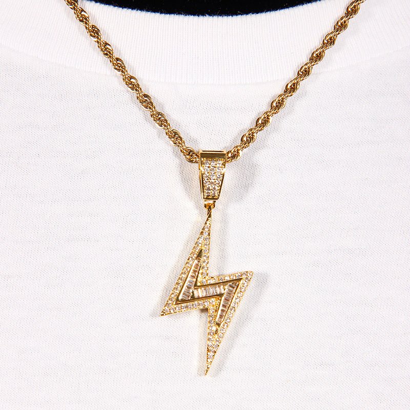 Baguette Iced Lightning Pendant ZUU KING