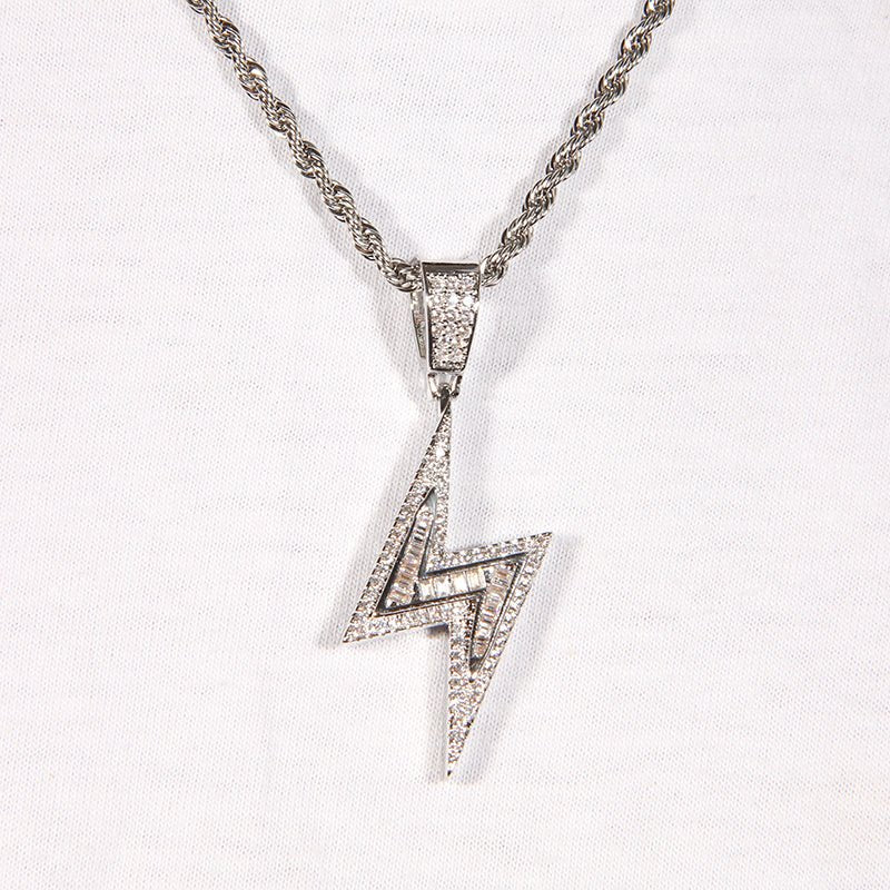 Baguette Iced Lightning Pendant ZUU KING