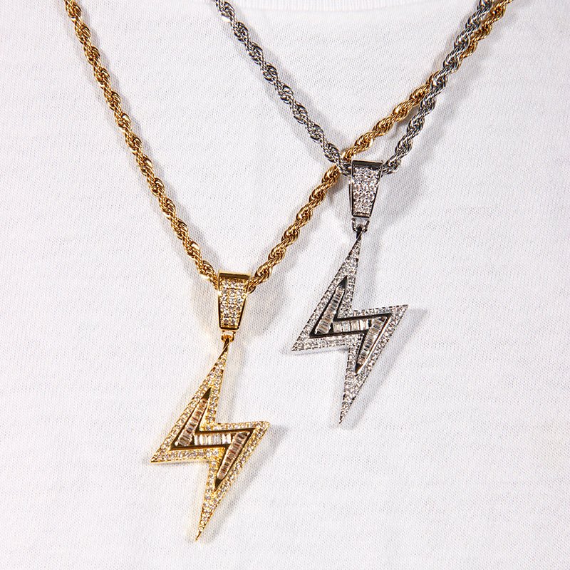 Baguette Iced Lightning Pendant ZUU KING