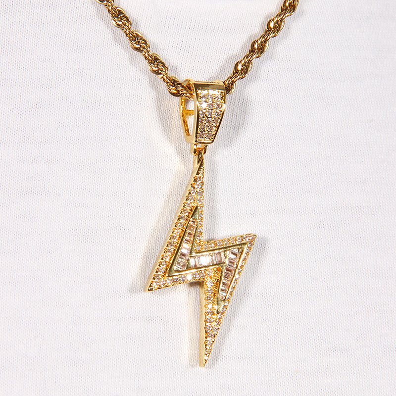Baguette Iced Lightning Pendant ZUU KING