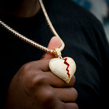 Broken Heart Iced Pendant ZUU KING