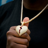 Broken Heart Iced Pendant ZUU KING