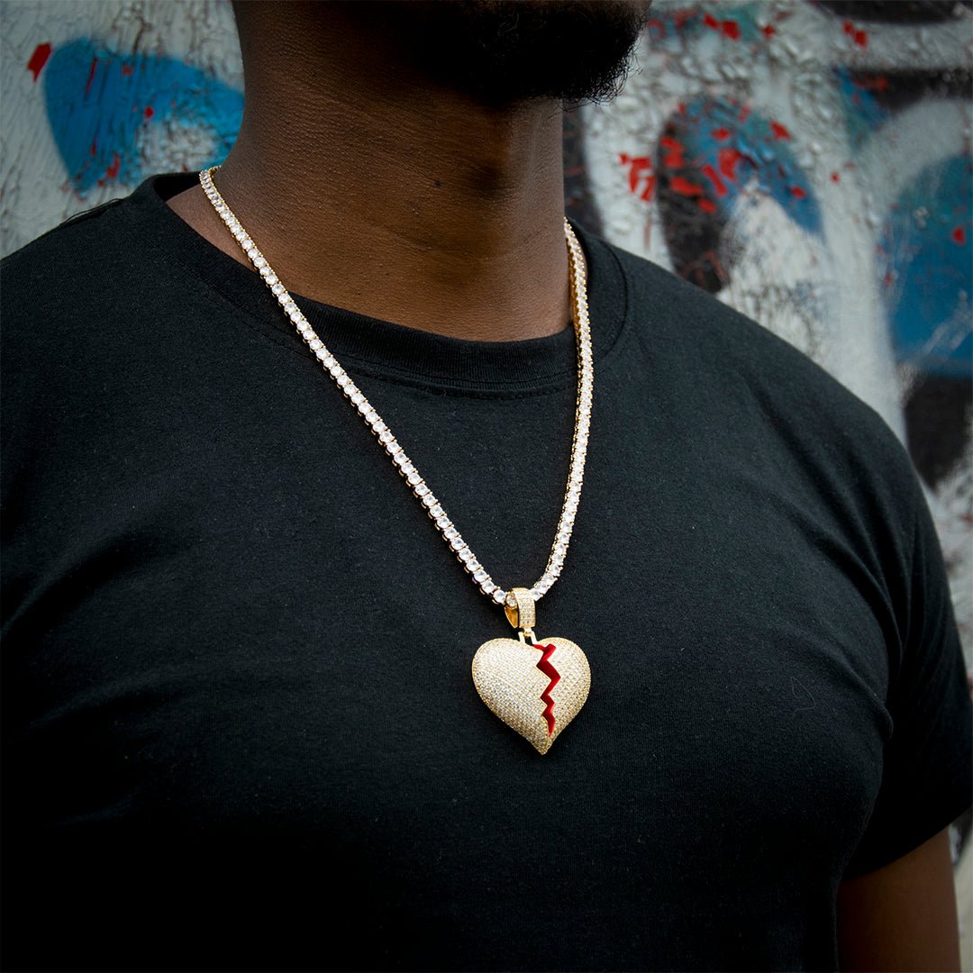 Broken Heart Iced Pendant ZUU KING