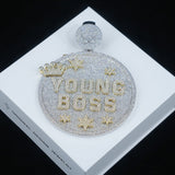 Custom Letter 3d Big Crown Disc Pendant ZUUKING