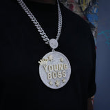 Custom Letter 3d Big Crown Disc Pendant ZUUKING