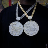 Custom Letter 3d Big Crown Disc Pendant ZUUKING