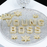Custom Letter 3d Big Crown Disc Pendant ZUUKING