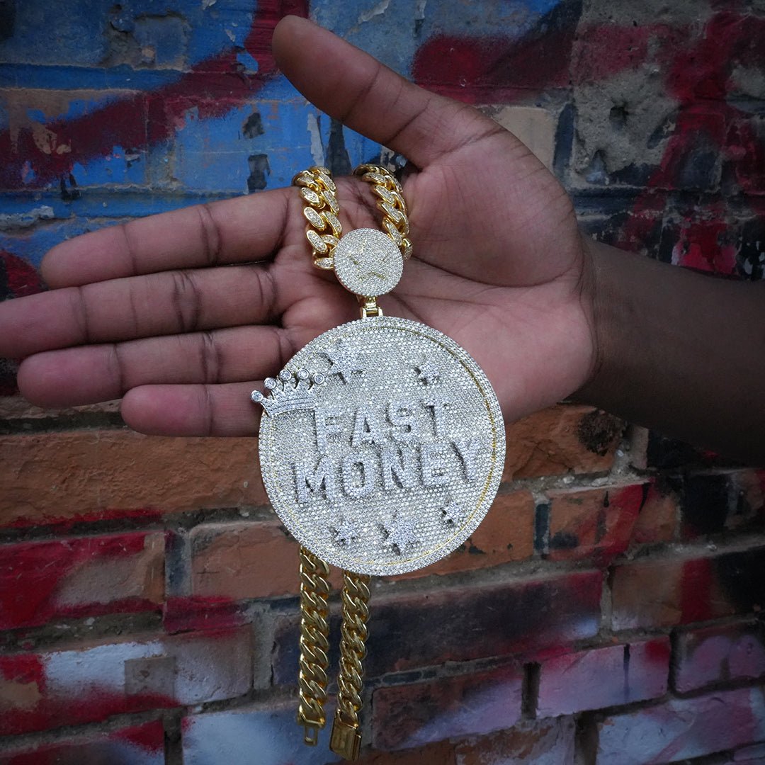 Custom Letter 3d Big Crown Disc Pendant ZUUKING
