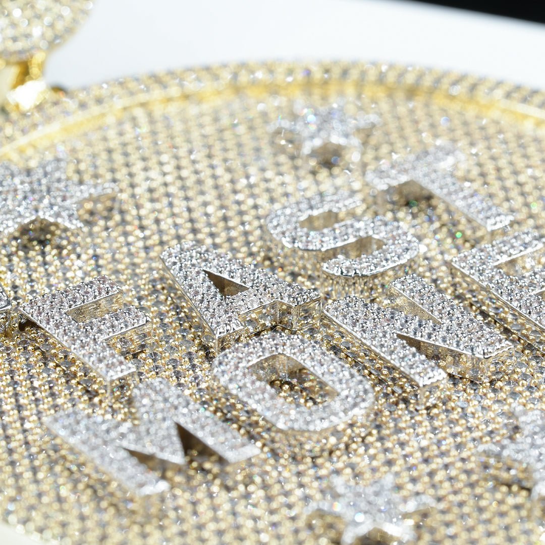 Custom Letter 3d Big Crown Disc Pendant ZUUKING