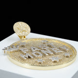 Custom Letter 3d Big Crown Disc Pendant ZUUKING