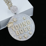 Custom Letter 3d Big Crown Disc Pendant ZUUKING