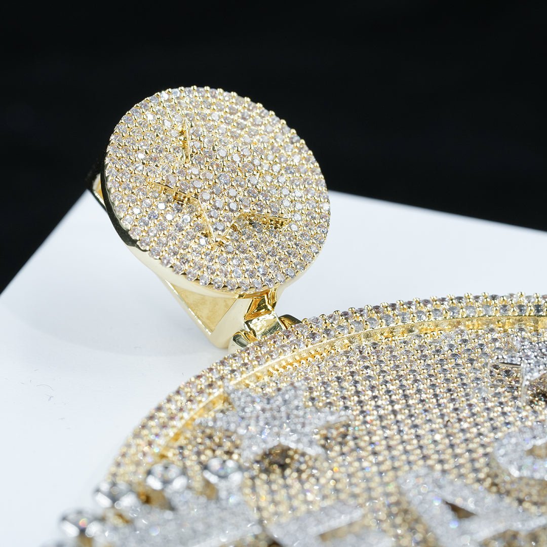 Custom Letter 3d Big Crown Disc Pendant ZUUKING