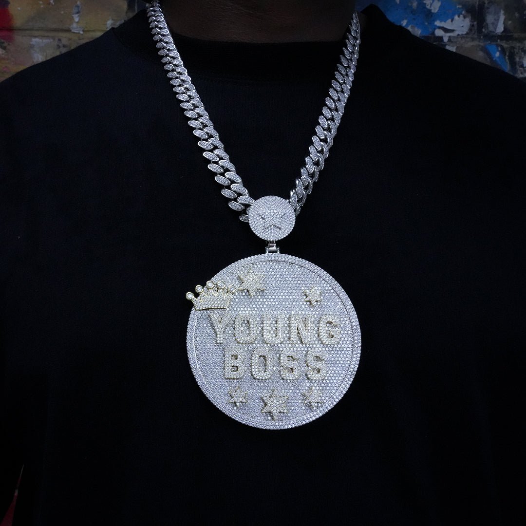 Custom Letter 3d Big Crown Disc Pendant ZUUKING