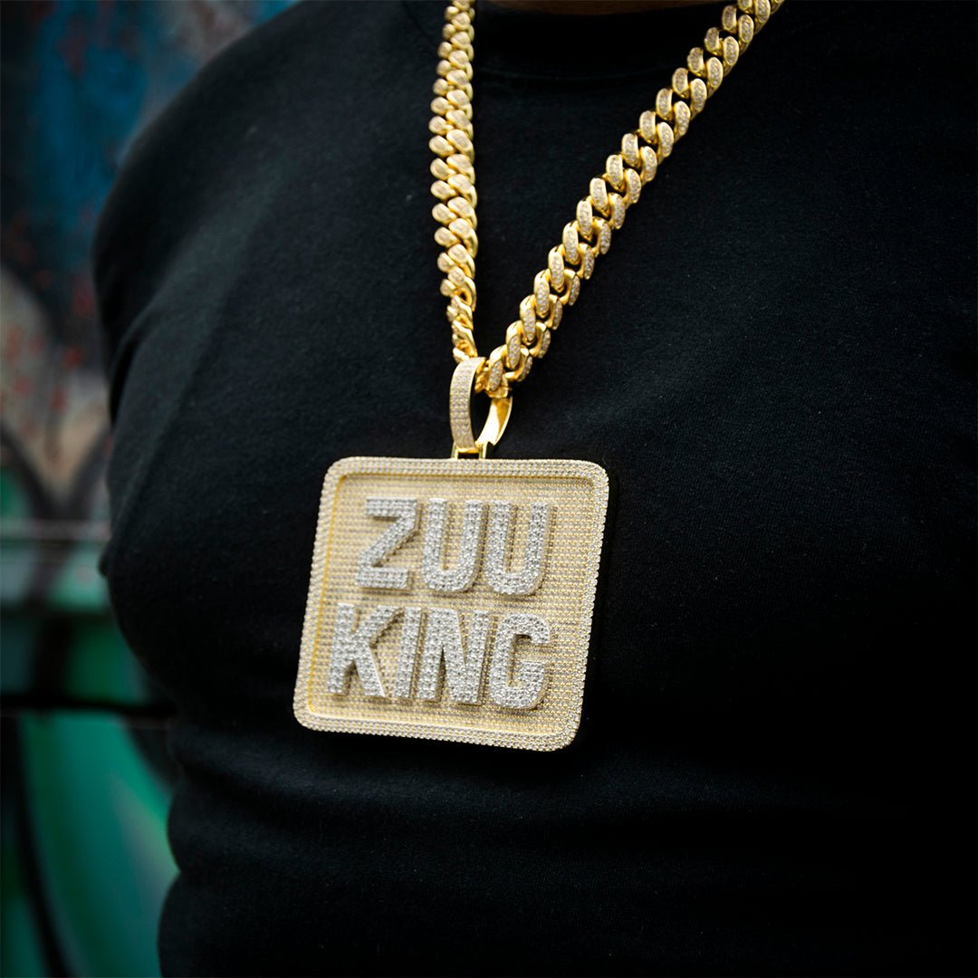 Custom Letter 3d Big Square Pendant ZUU KING