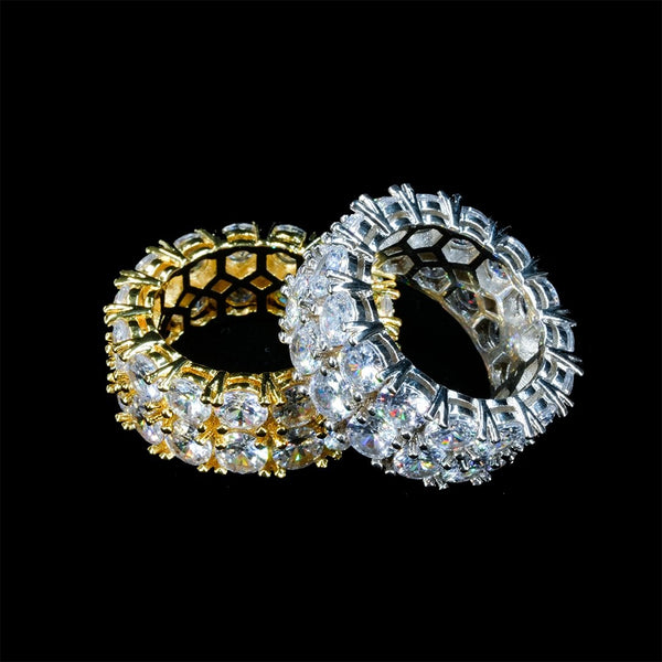 ICED AAA CZ DOUBLE ROW RING-UP TO 50% OFF,FREE SHIPPING ZUUKING