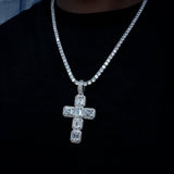 Iced Aaa Cz Rock Sugar Cross Pendant ZUU KING