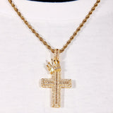 Iced Crown Cross Pendant ZUU KING