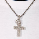 Iced Crown Cross Pendant ZUU KING