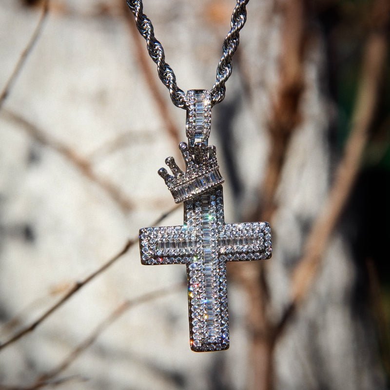 Iced Crown Cross Pendant ZUU KING
