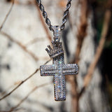 Iced Crown Cross Pendant ZUU KING