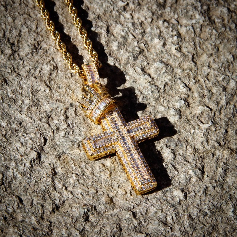 Iced Crown Cross Pendant ZUU KING