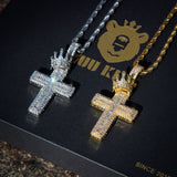 Iced Crown Cross Pendant ZUU KING