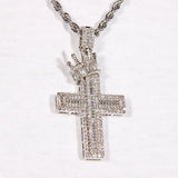 Iced Crown Cross Pendant ZUU KING