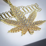 Iced Solid Big Leaf Pendant ZUU KING