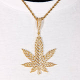 Iced Solid Big Leaf Pendant ZUU KING
