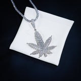 Iced Solid Big Leaf Pendant ZUU KING