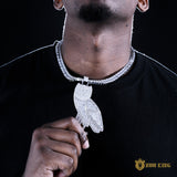Iced Solid Owl Pendant ZUU KING