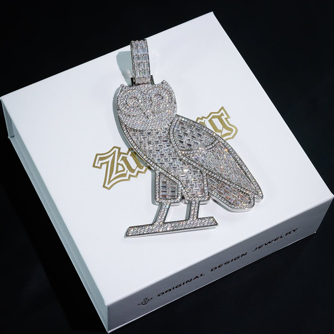 Iced Solid Owl Pendant ZUU KING