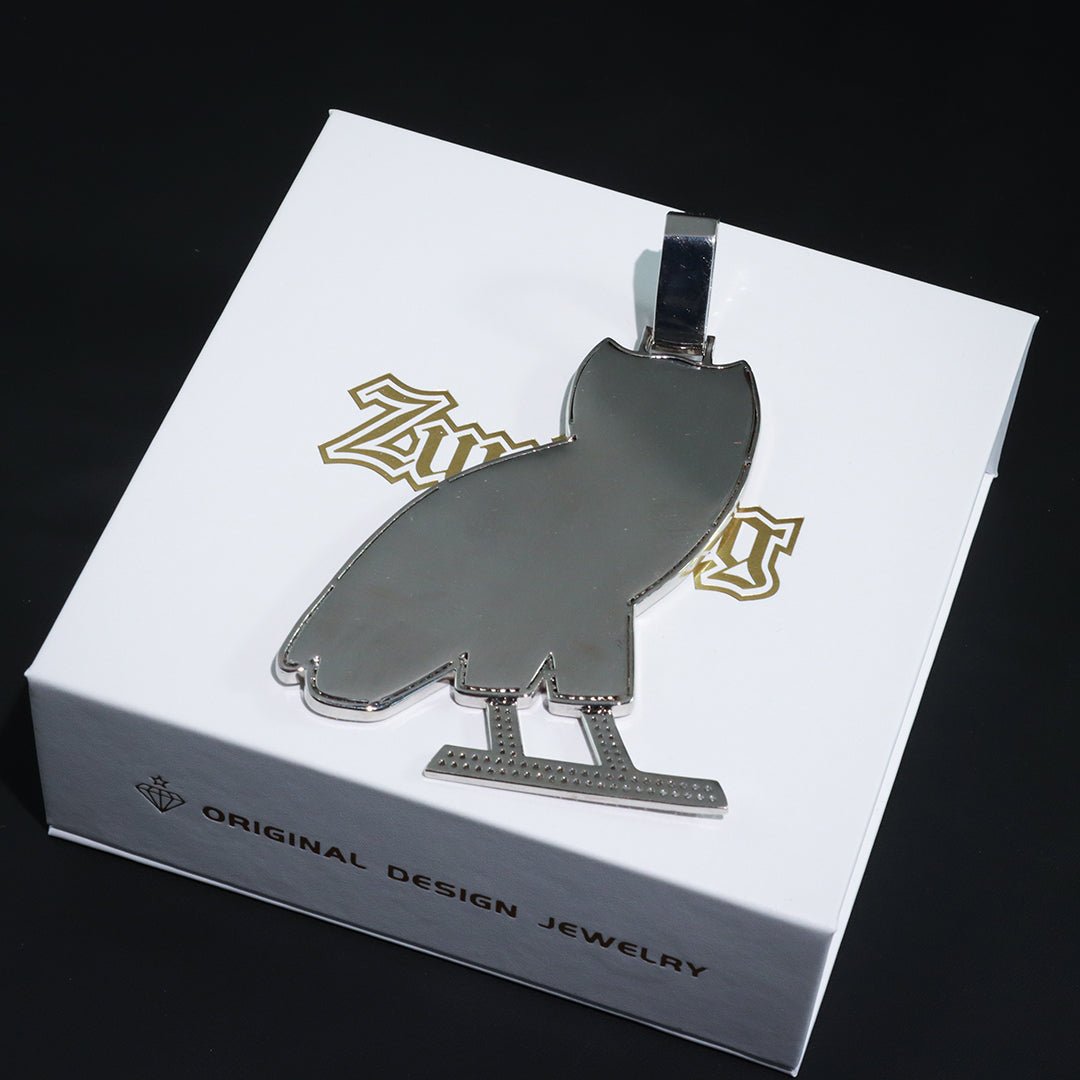 Iced Solid Owl Pendant ZUU KING