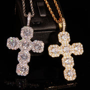 Round Diamond Cross Pendant