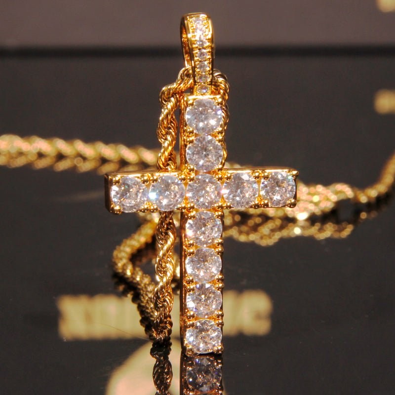 Solid  Cz Cross Pendant ZUU KING