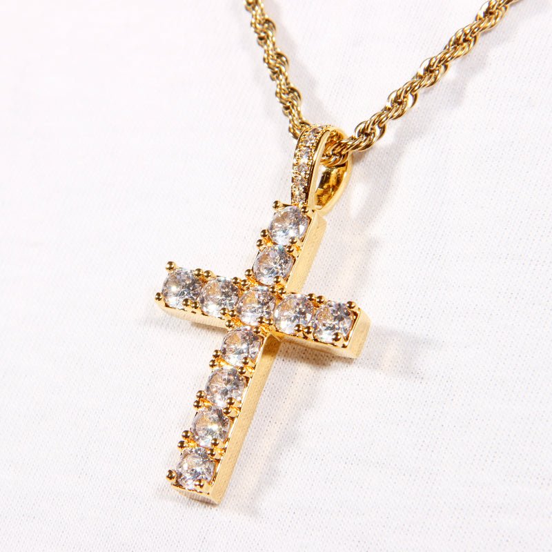 Solid  Cz Cross Pendant ZUU KING