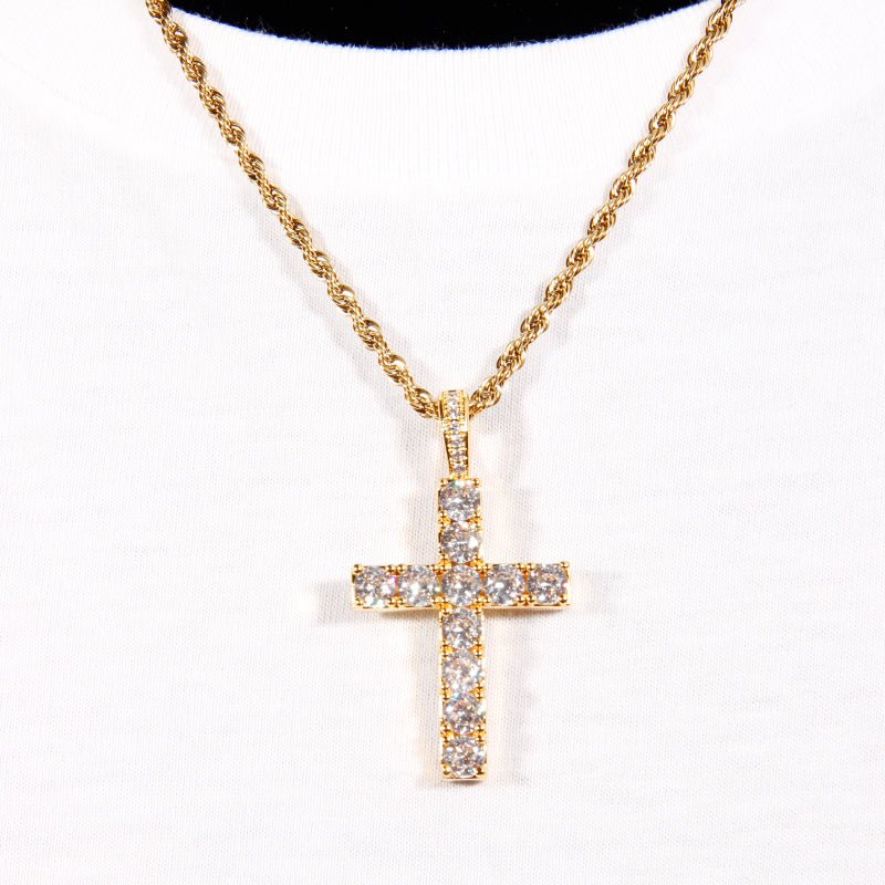 Solid  Cz Cross Pendant ZUU KING