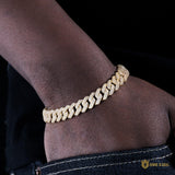 10mm 2-row Iced Cuban Bracelet In 18k Gold Plated ZUU KING