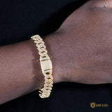 10mm 2-row Iced Cuban Bracelet In 18k Gold Plated ZUU KING