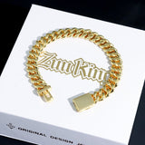 10mm 2-row Iced Cuban Bracelet In 18k Gold Plated ZUU KING