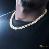 10mm 2-row Iced Cuban Chain In 18k Gold Plated ZUU KING