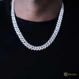 10mm 2-row Iced Cuban Chain In 18k White Gold Plated ZUU KING