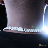 10mm 2-row Iced Cuban Chain In 18k White Gold Plated ZUU KING