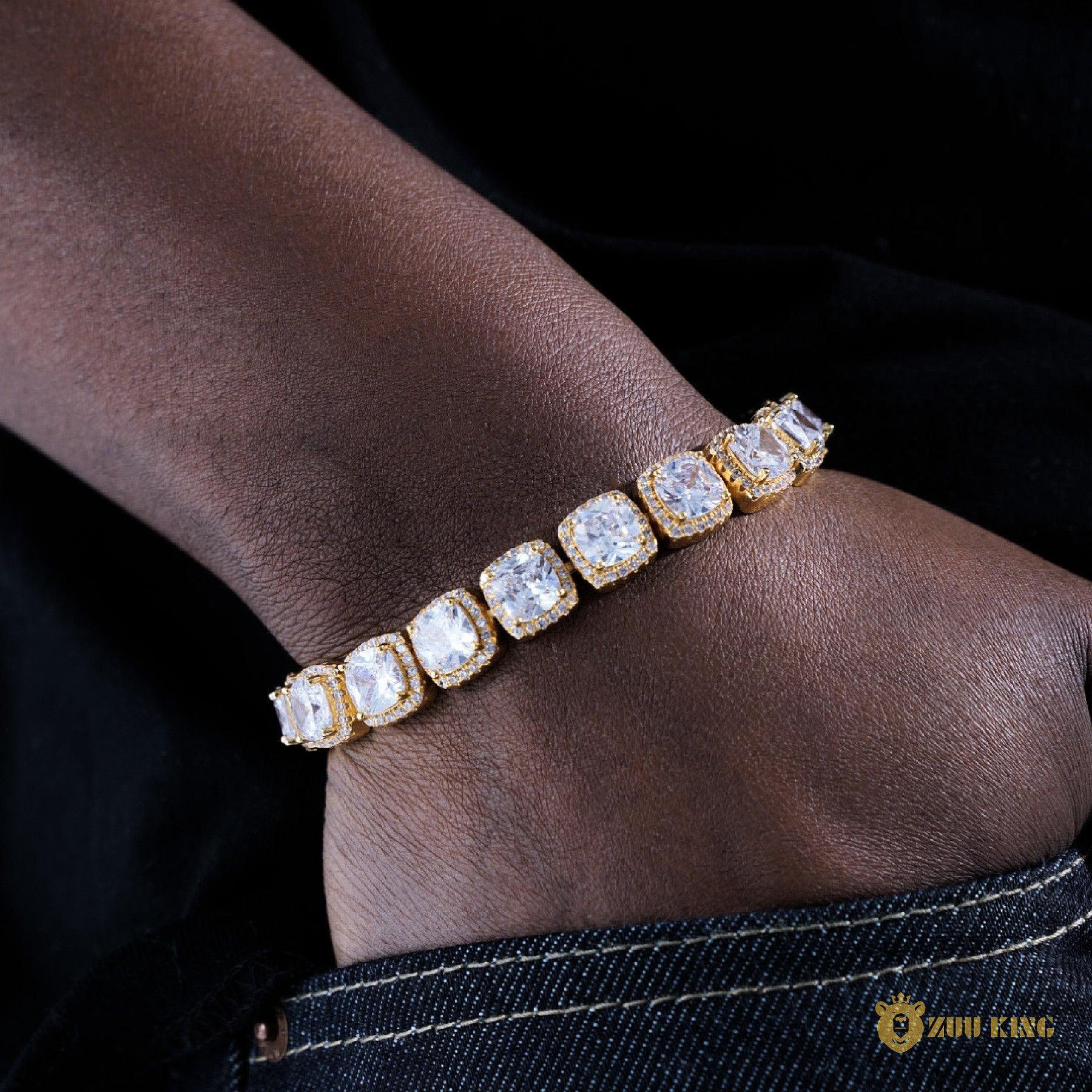 10mm Clustered Tennis Bracelet In 18k Gold Plated ZUU KING