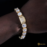 10mm Clustered Tennis Bracelet In 18k Gold Plated ZUU KING