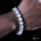 10mm Clustered Tennis Bracelet In 18k White Gold Plated ZUU KING