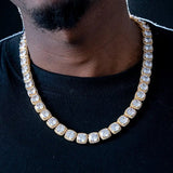 10mm Clustered Tennis Chain In 18k Gold Plated ZUU KING