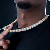 10mm Clustered Tennis Chain In 18k Gold Plated ZUU KING